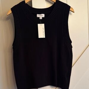 Evereve Classic Black sweater Knit Tank Top